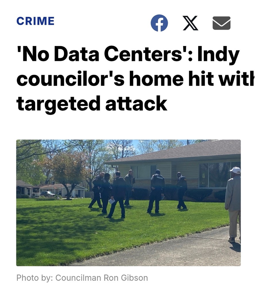 CRIME 'No Data Centers': Indy councilor's home hit with targeted attack Photo by: Councilman Ron Gibson