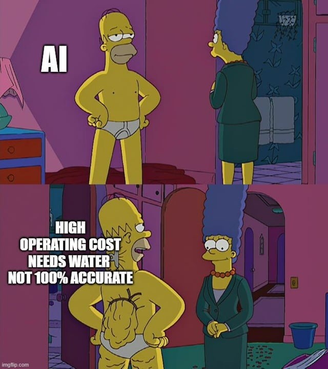 AI HIGH OPERATING COST NEEDS WATER NOT 100% ACCURATE