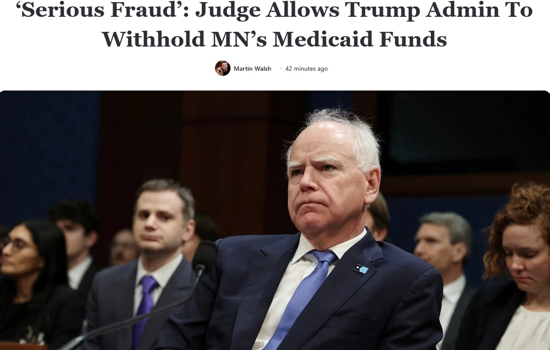 'Serious Fraud': Judge Allows Trump Admin To Withhold MN's Medicaid Funds. Martin Walsh. 42 minutes ago.