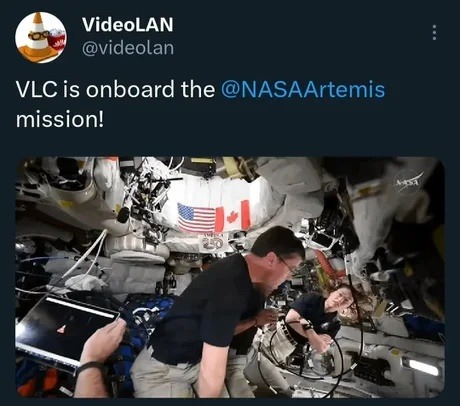 VideoLAN @videolan VLC is onboard the @NASAArtemis mission! NASA VLC