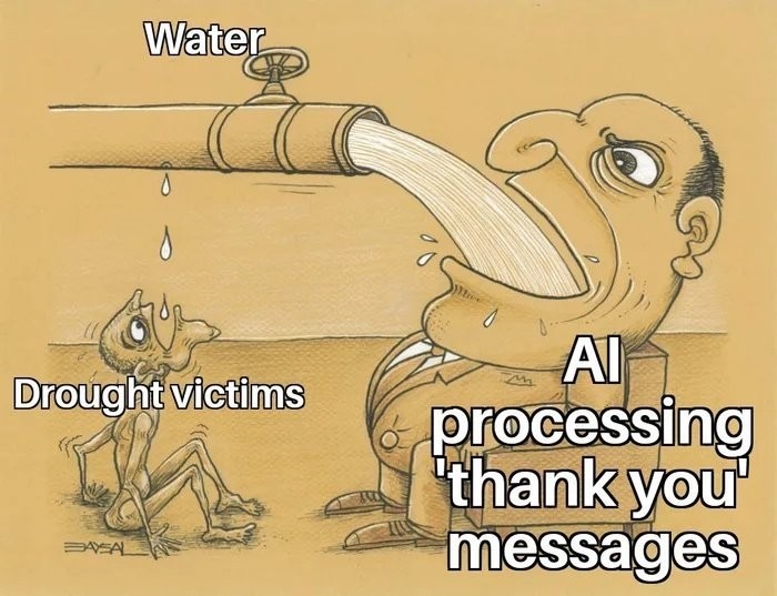 Water Drought victims AI processing 'thank you' messages