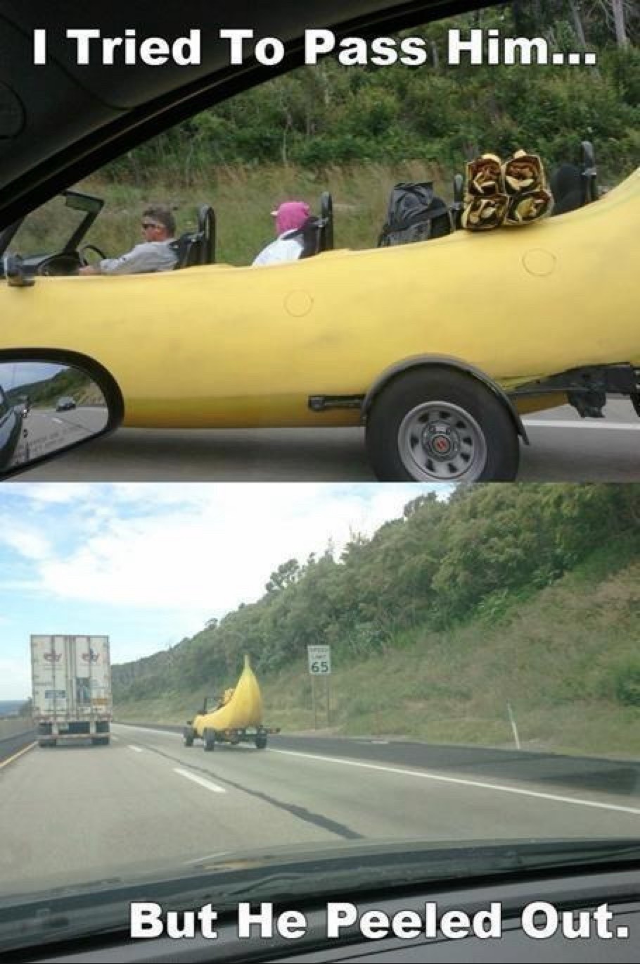 I Tried To Pass Him... But He Peeled Out.