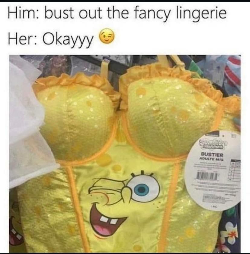 Him: bust out the fancy lingerie Her: Okayyy 😉 BUSTIER ADULTE M/G
