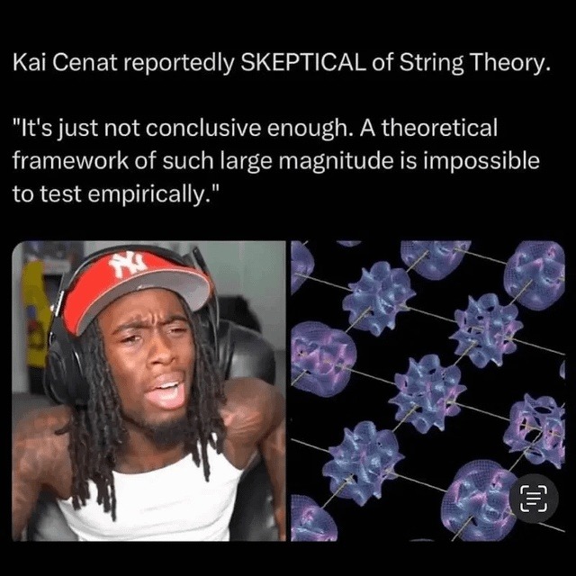 Kai Cenat reportedly SKEPTICAL of String Theory. 