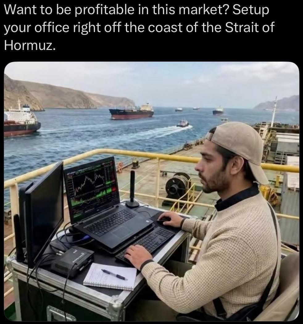 Want to be profitable in this market? Setup your office right off the coast of the Strait of Hormuz.