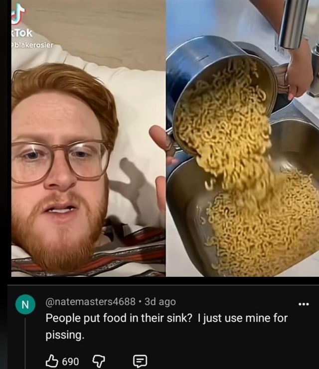 People put food in their sink? I just use mine for pissing.