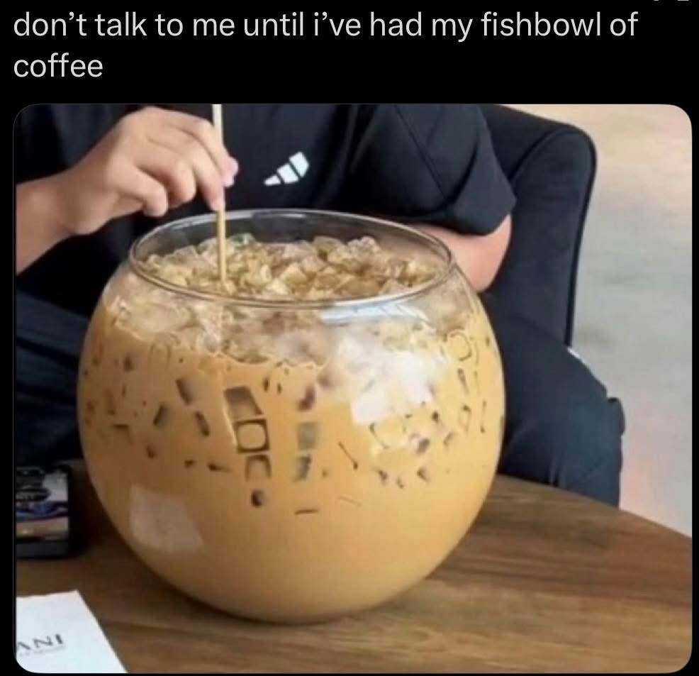 don't talk to me until i've had my fishbowl of coffee