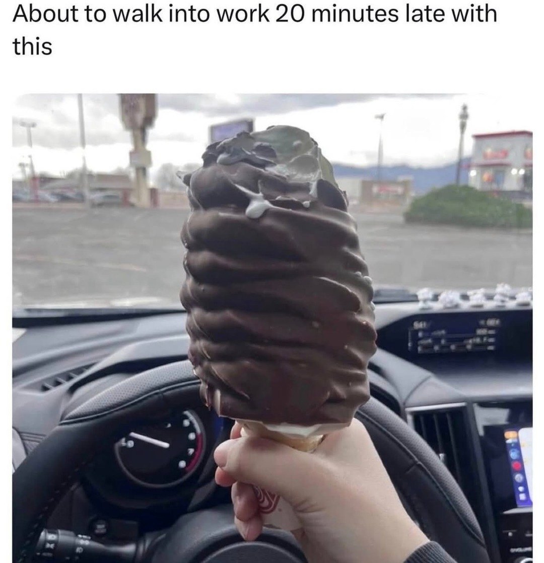 About to walk into work 20 minutes late with this