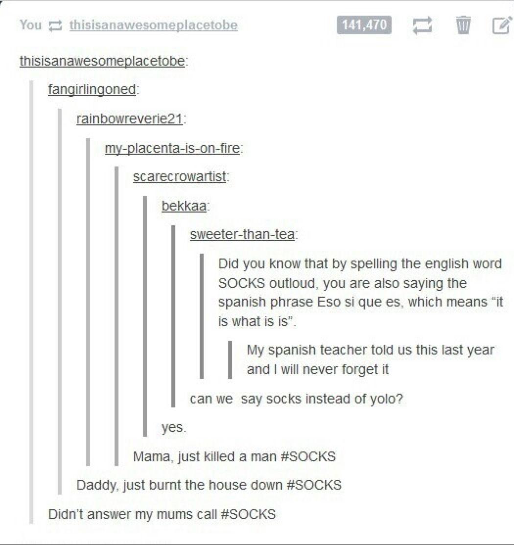 Did you know that by spelling the English word SOCKS out loud, you are also saying the Spanish phrase 