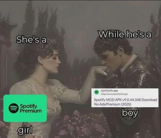 She's a girl Spotify Premium. While he's a boy spotifyinfo.app https://www.spotifyinfo.app Spotify MOD APK v9.0.44.348 Download No Ads/Premium (2025)