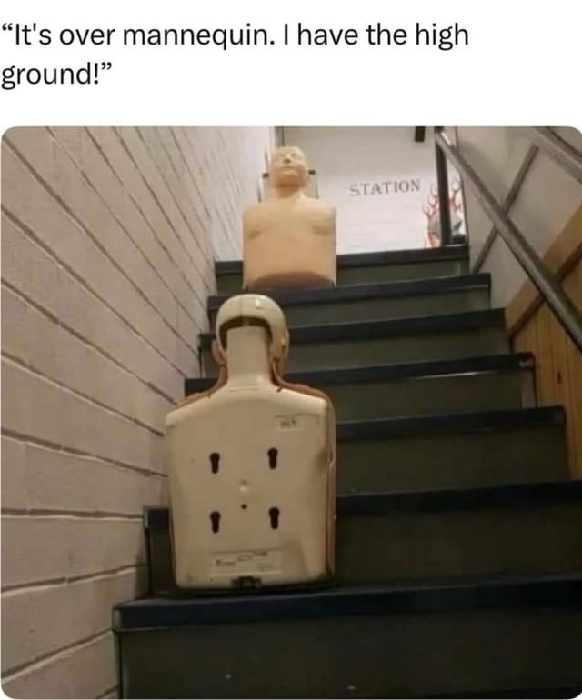 It's over mannequin. I have the high ground! STATION