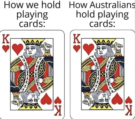 How we hold playing cards: K How Australians hold playing cards: K