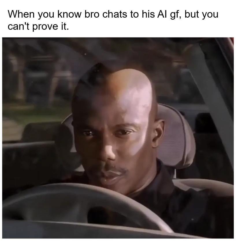 When you know bro chats to his AI gf, but you can't prove it.