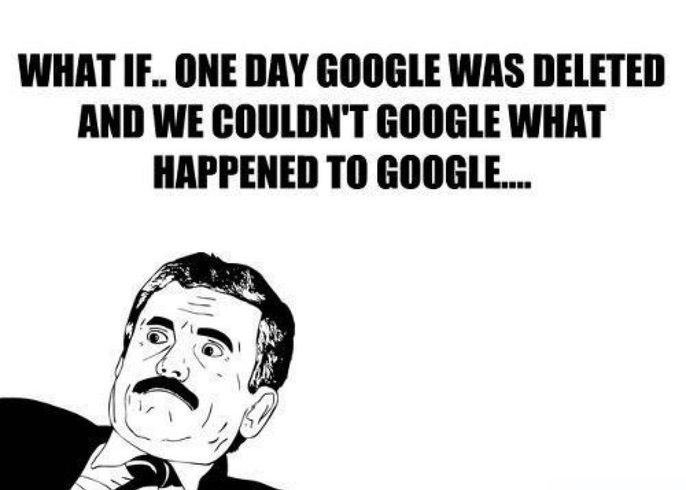 WHAT IF.. ONE DAY GOOGLE WAS DELETED AND WE COULDN'T GOOGLE WHAT HAPPENED TO GOOGLE....