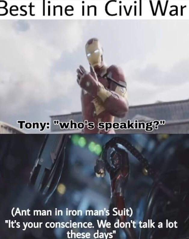 Best line in Civil War Tony: 