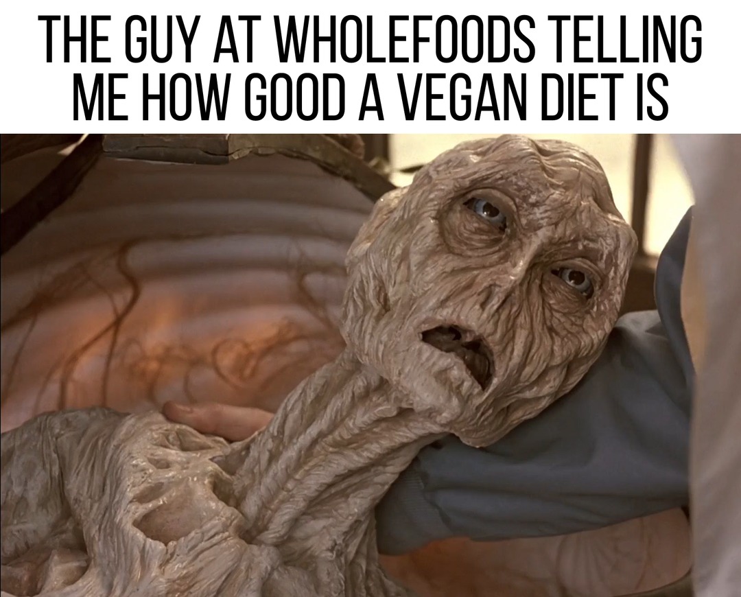 THE GUY AT WHOLEFOODS TELLING ME HOW GOOD A VEGAN DIET IS