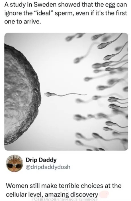 A study in Sweden showed that the egg can ignore the 