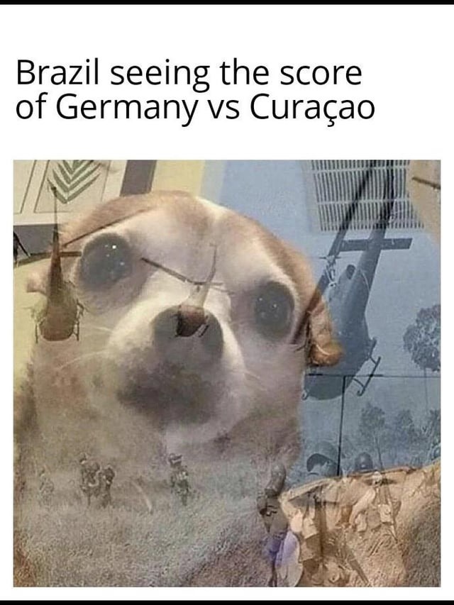 Brazil seeing the score of Germany vs Curaçao