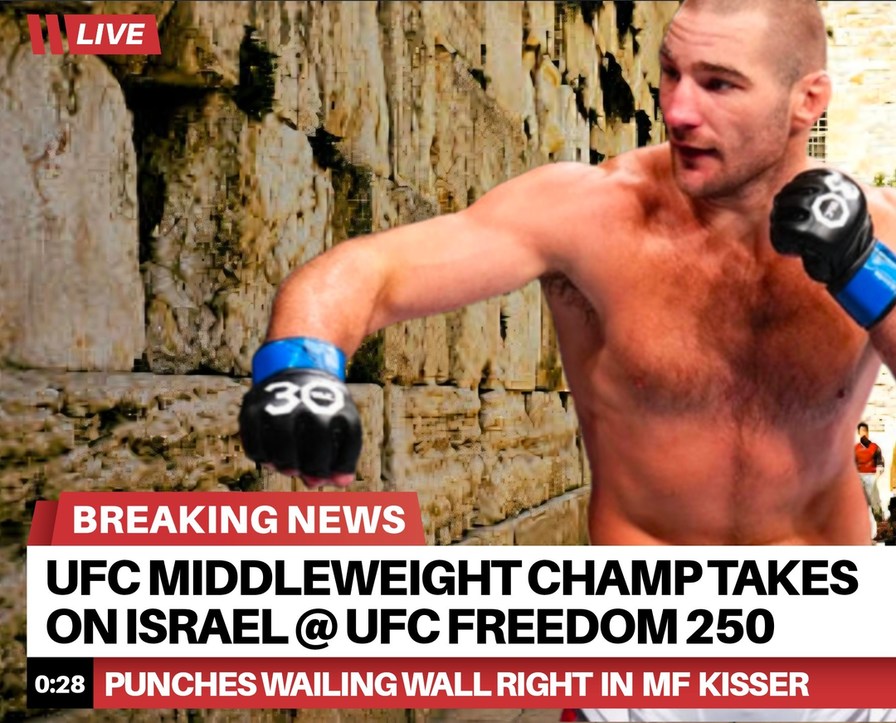 LIVE BREAKING NEWS UFC MIDDLEWEIGHT CHAMP TAKES ON ISRAEL @ UFC FREEDOM 250 0:28 PUNCHES WAILING WALL RIGHT IN MF KISSER