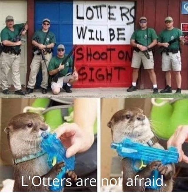 LOTTERS WILL BE SHOOT ON SIGHT
L'Otters are not afraid.