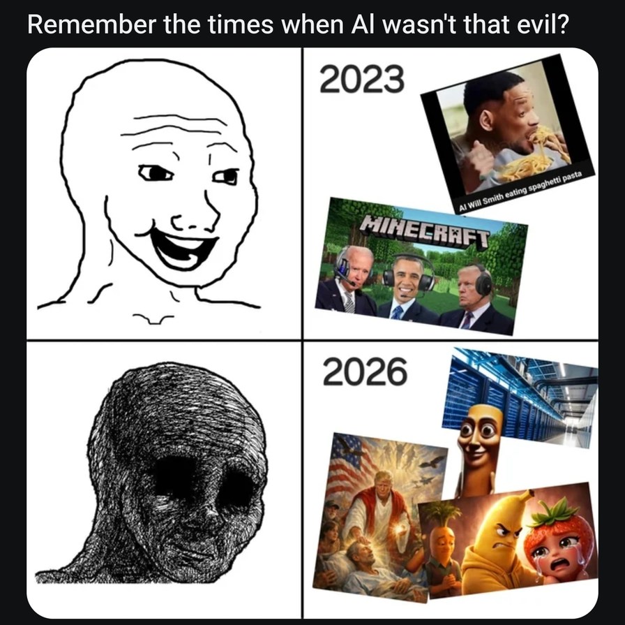 Remember the times when AI wasn't that evil? 2023 AI Will Smith eating spaghetti pasta MINECRAFT 2026