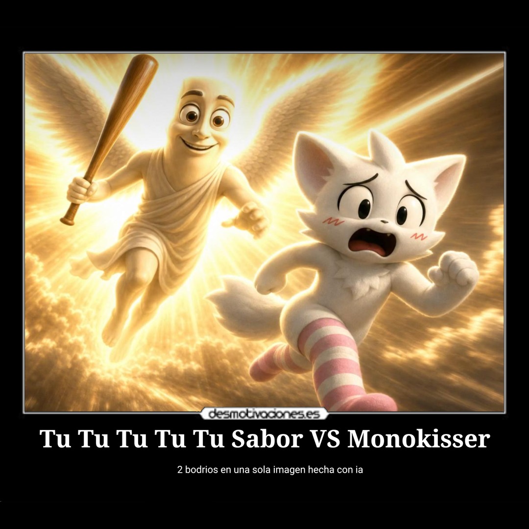 Tu Tu Tu Tu Tu Tu Sabor VS Monokisser 2 bodrios en una sola imagen hecha con ia