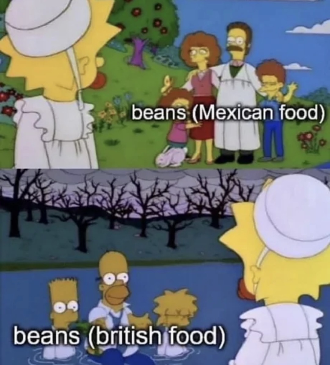 beans (Mexican food) beans (british food)