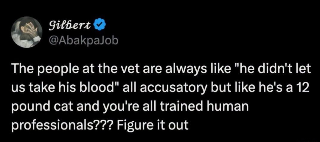 Gilbert @AbakpaJob The people at the vet are always like 