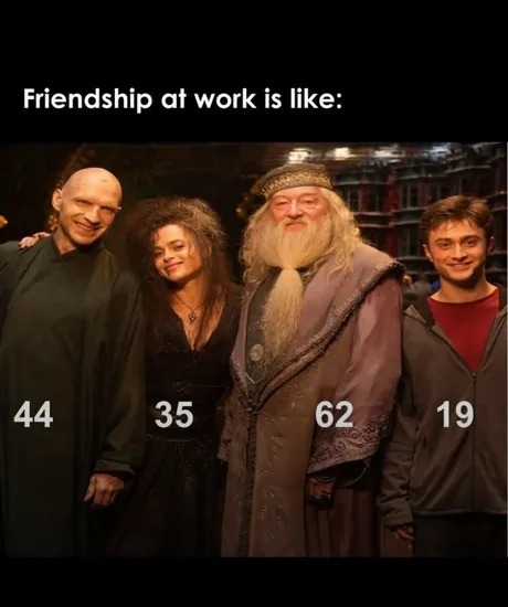 Friendship at work is like: 44 35 62 19
