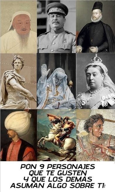 PON 9 PERSONAJES QUE TE GUSTEN Y QUE LOS DEMAS ASUMAN ALGO SOBRE TI: