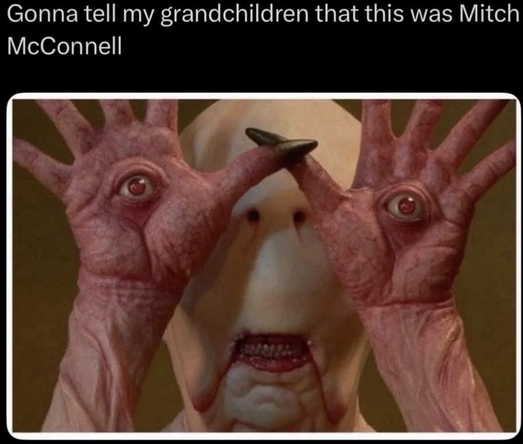 Gonna tell my grandchildren that this was Mitch McConnell
