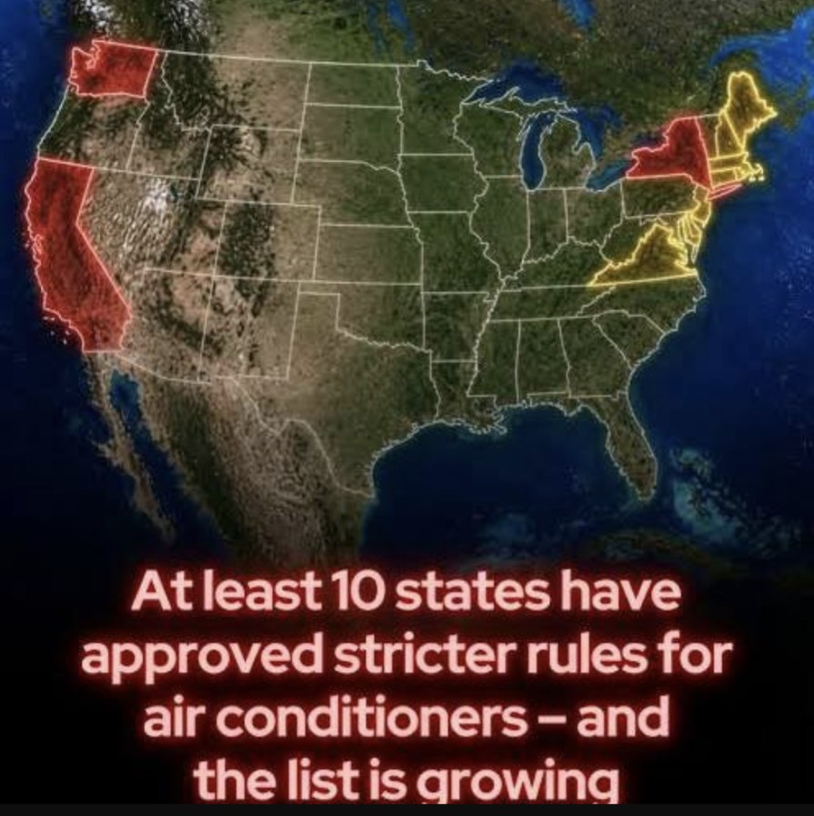 At least 10 states have approved stricter rules for air conditioners – and the list is growing