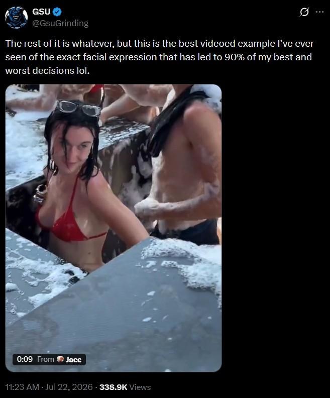 The rest of it is whatever, but this is the best videoed example I've ever seen of the exact facial expression that has led to 90% of my best and worst decisions lol.