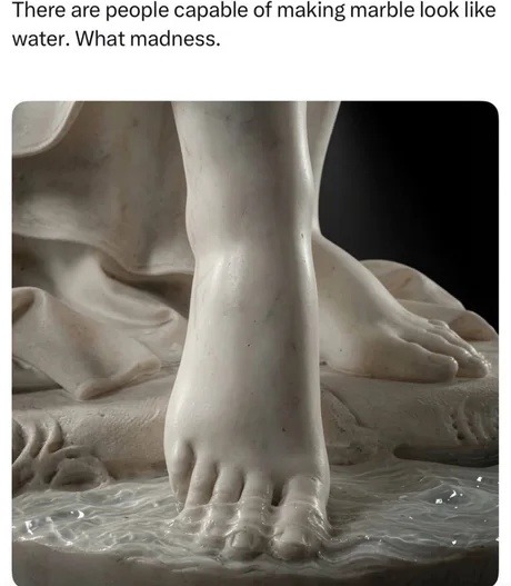 There are people capable of making marble look like water. What madness.