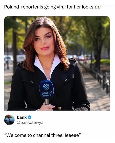 Poland reporter is going viral for her looks 👀 Polsat News. Welcome to channel threeHeeeee.