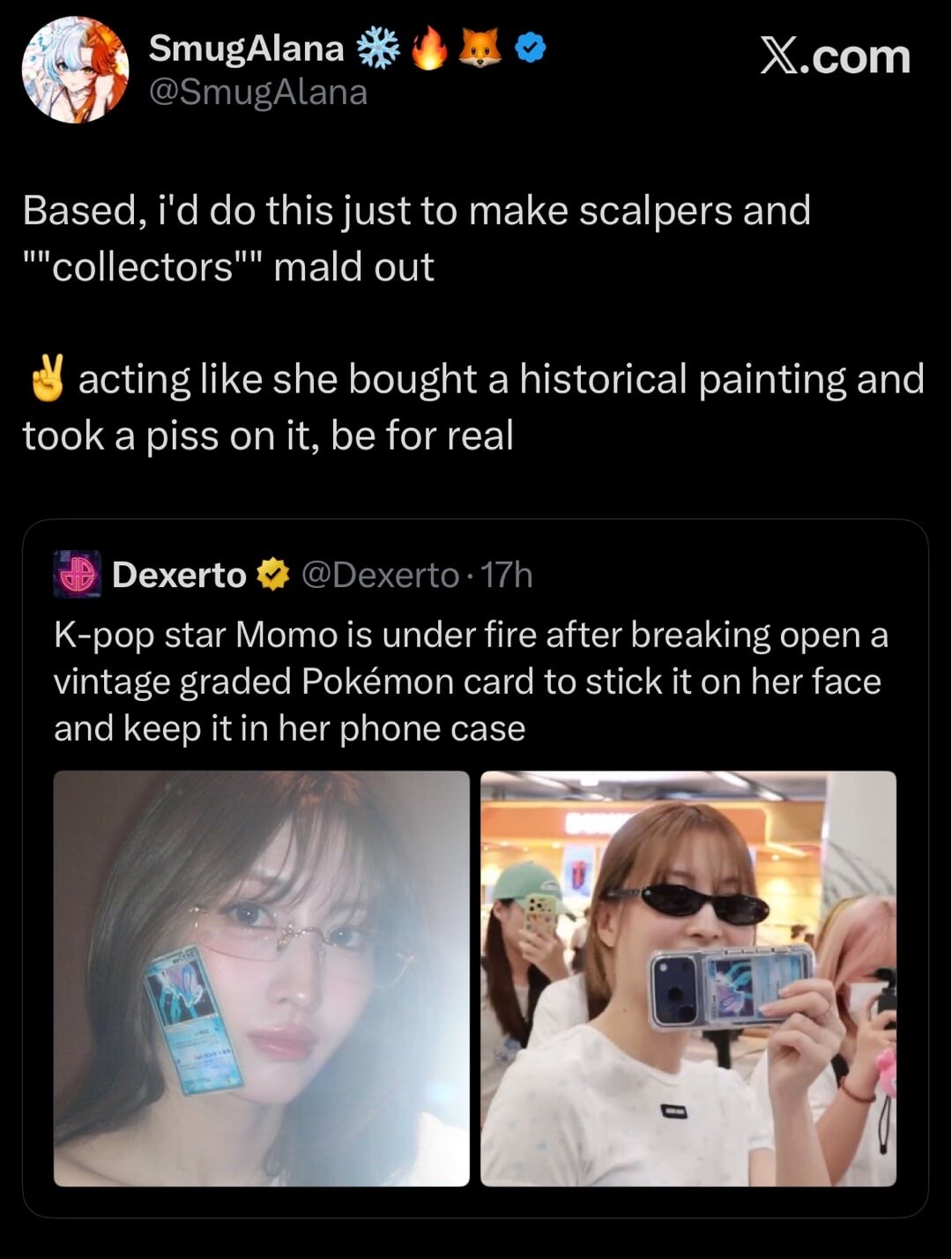 SmugAlana @SmugAlana. X.com. Based, I'd do this just to make scalpers and 