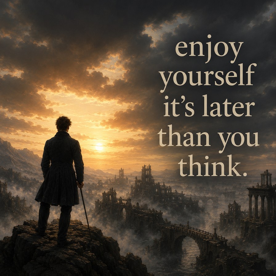 enjoy yourself it's later than you think.