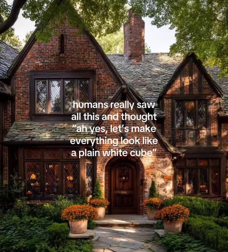 humans really saw all this and thought 'ah yes, let's make everything look like a plain white cube'