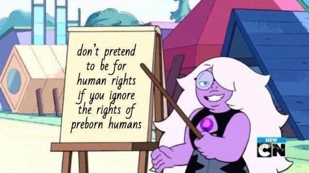 don't pretend to be for human rights if you ignore the rights of preborn humans