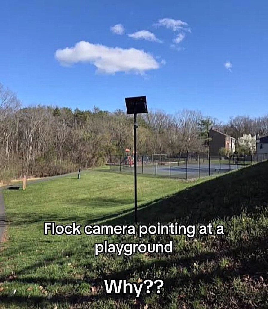 Flock camera pointing at a playground Why??