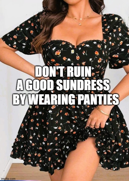 DON'T RUIN A GOOD SUNDRESS BY WEARING PANTIES