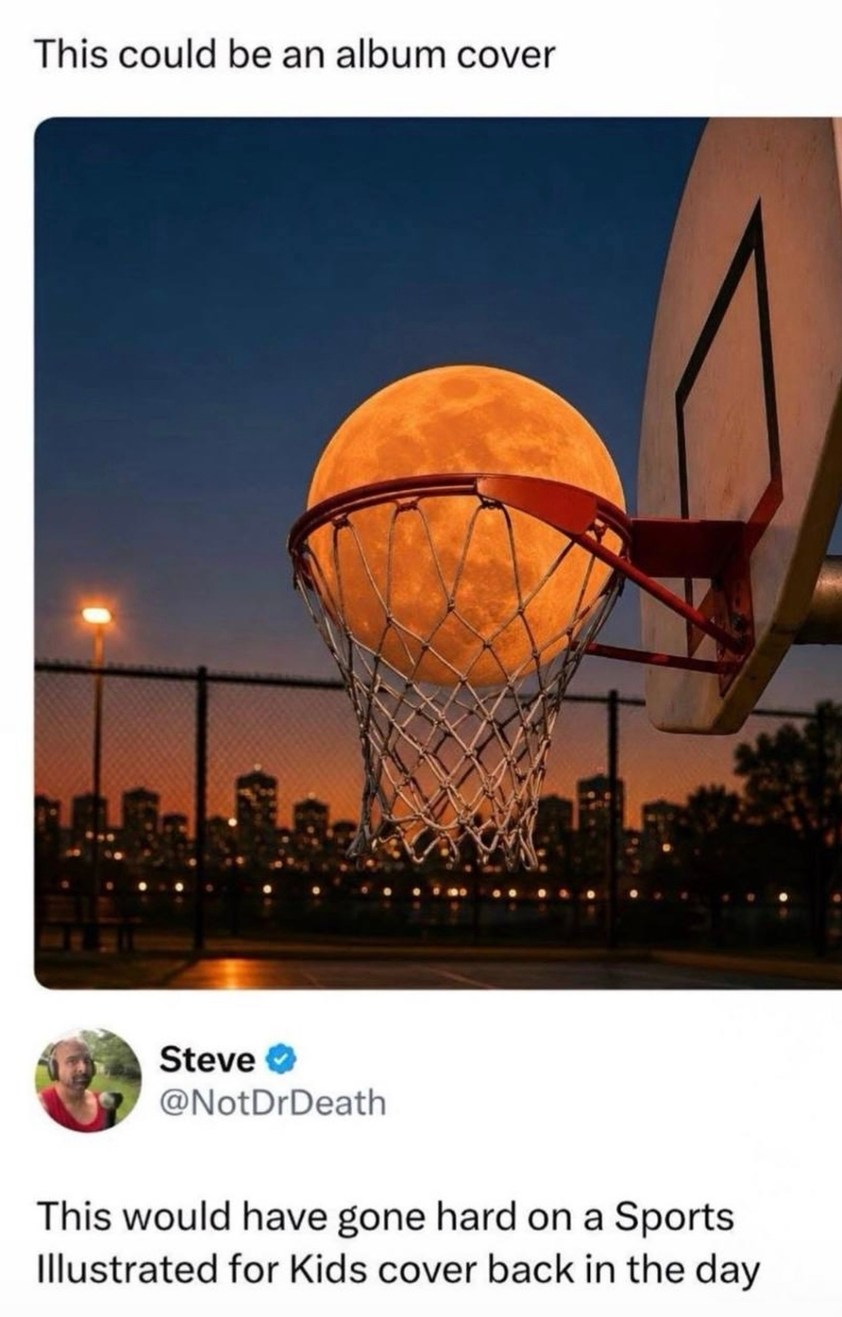 This could be an album cover Steve @NotDrDeath This would have gone hard on a Sports Illustrated for Kids cover back in the day