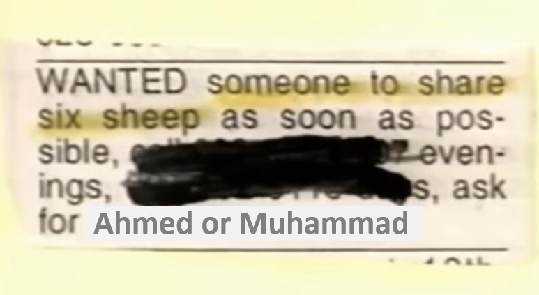 WANTED someone to share six sheep as soon as possible, evenings, ask for Ahmed or Muhammad