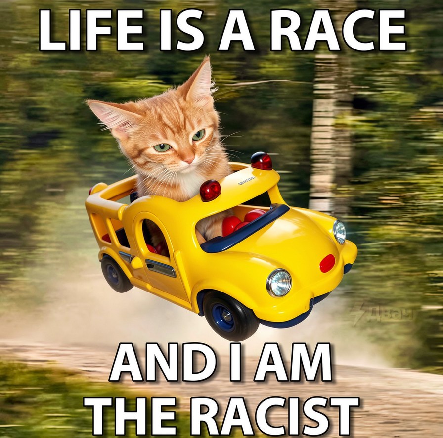 LIFE IS A RACE AND I AM THE RACIST
