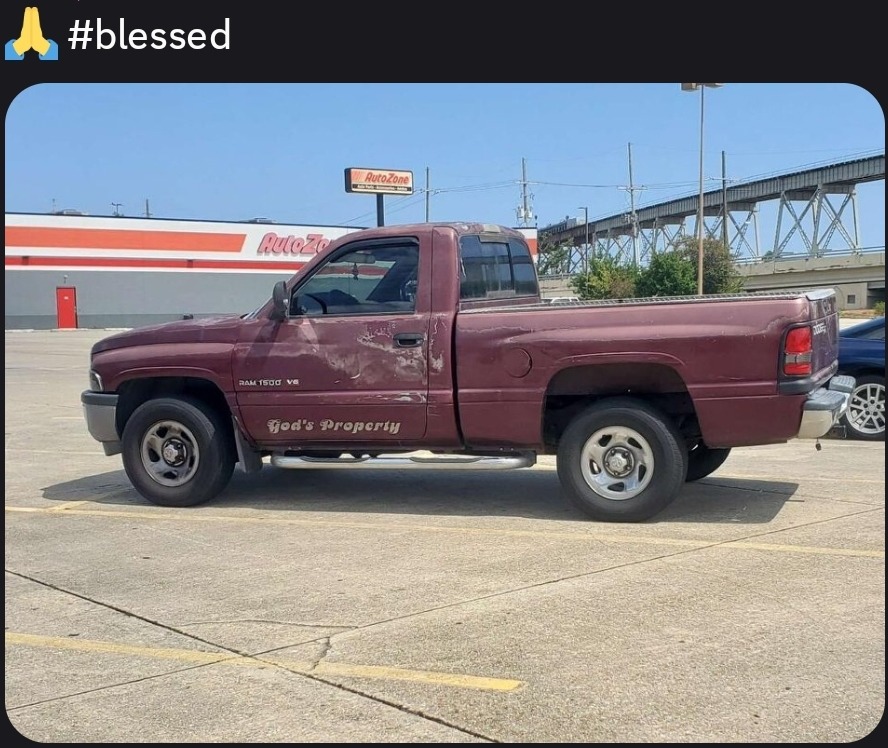 🙏 #blessed AutoZone RAM 1500 V6 God's Property
