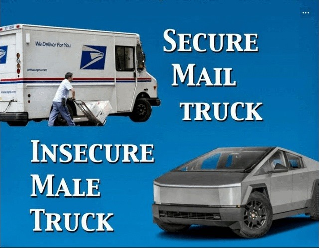 We Deliver For You SECURE MAIL TRUCK INSECURE MALE TRUCK