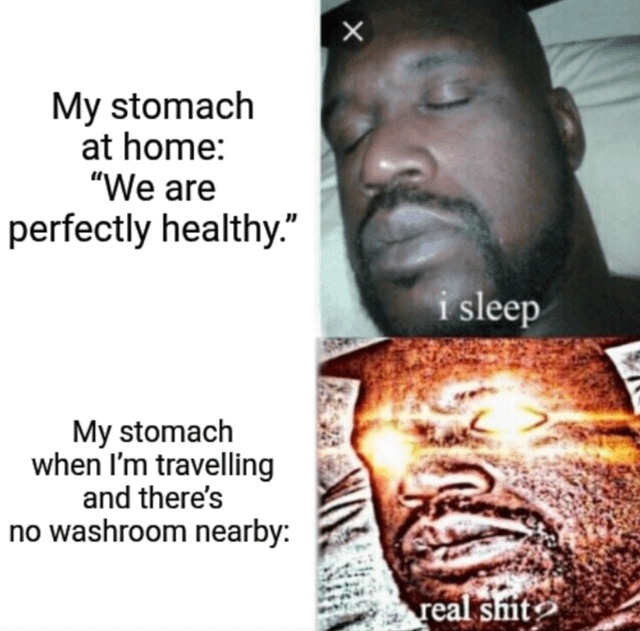 My stomach at home: 