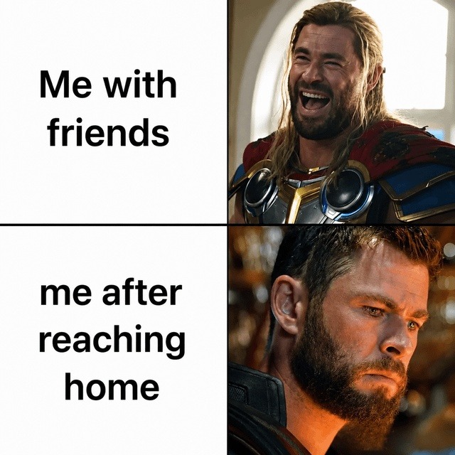 Me with friends me after reaching home