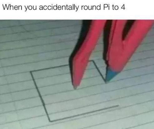 When you accidentally round Pi to 4