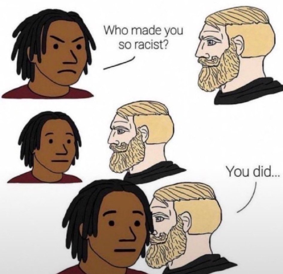 Who made you so racist? You did...